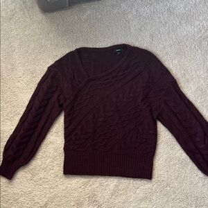 Express asymmetrical cable knit sweater XS